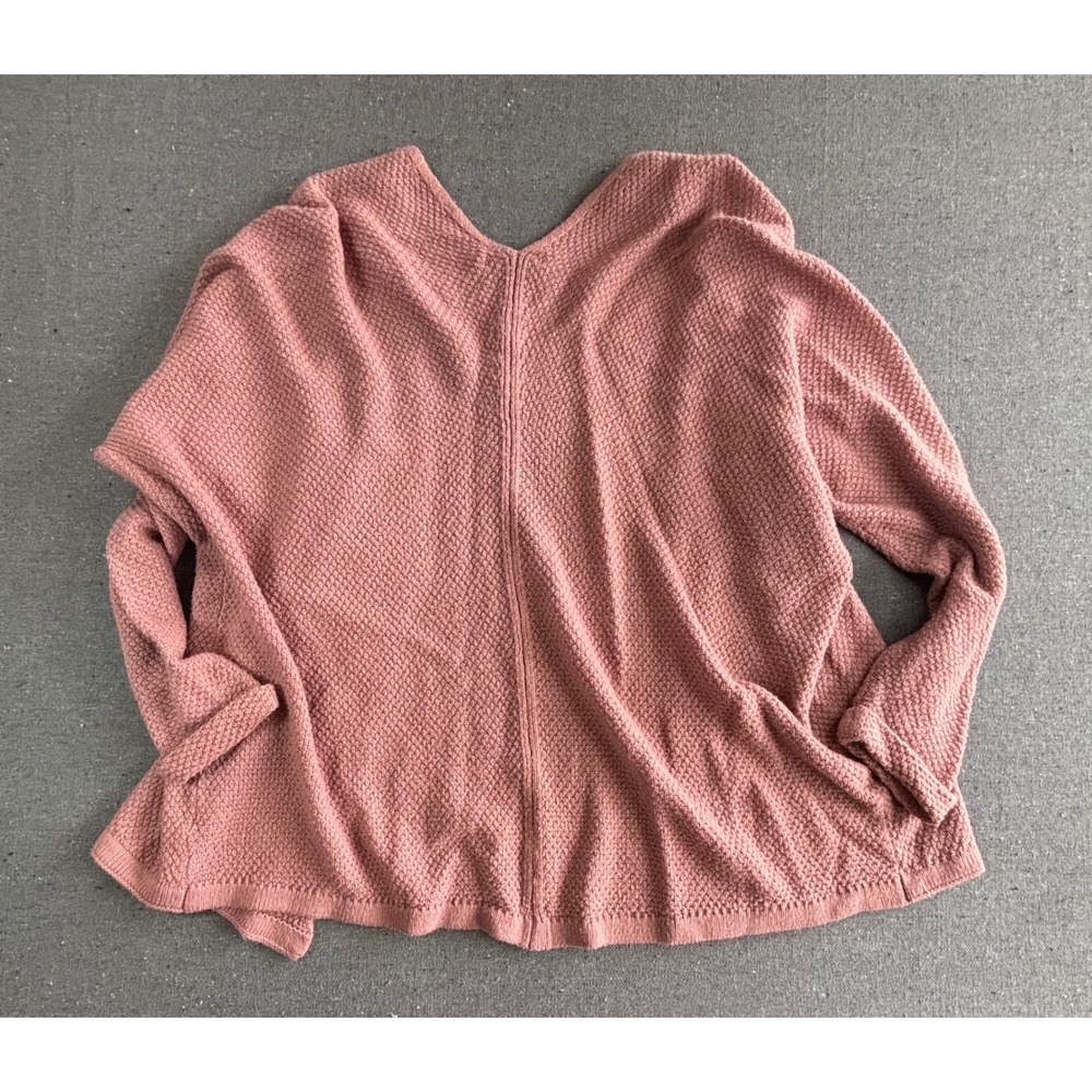 BECOOL Womens Open Front Cardigan Pink Textured Knit Oversized Sweater M/L 50952 - Picture 6 of 6